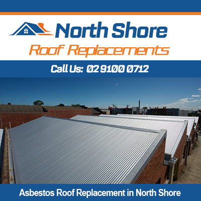 Asbestos roof replacement in North Shore with new metal roofing installation