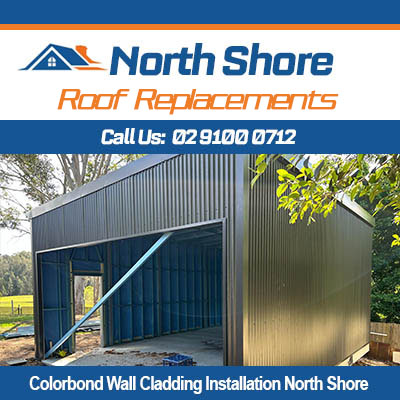 Colorbond wall cladding installation in North Shore for sheds and outdoor structures