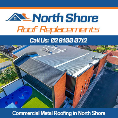 Commercial metal roofing installation in North Shore for modern business buildings and facilities
